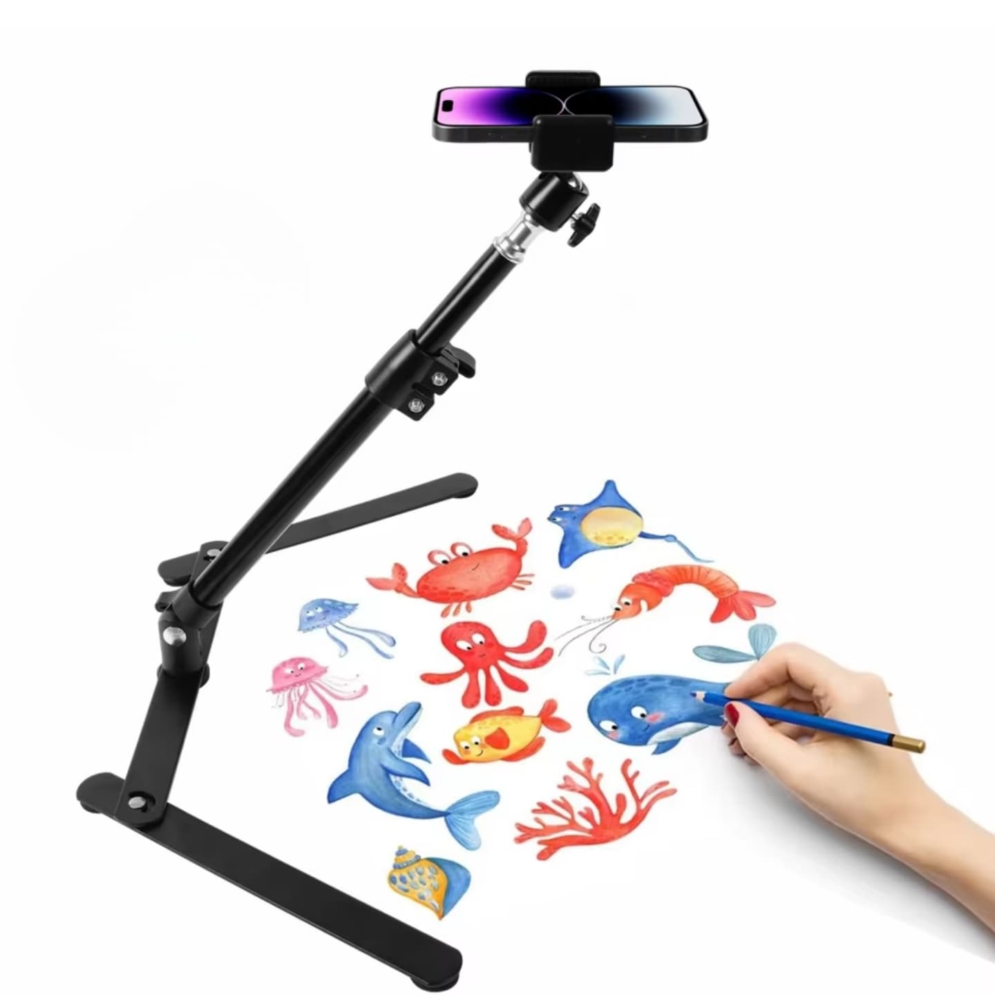 Tripode de Mesa Para Camara Celular Aro de Luz Aluminio — Genérico — imagen 1