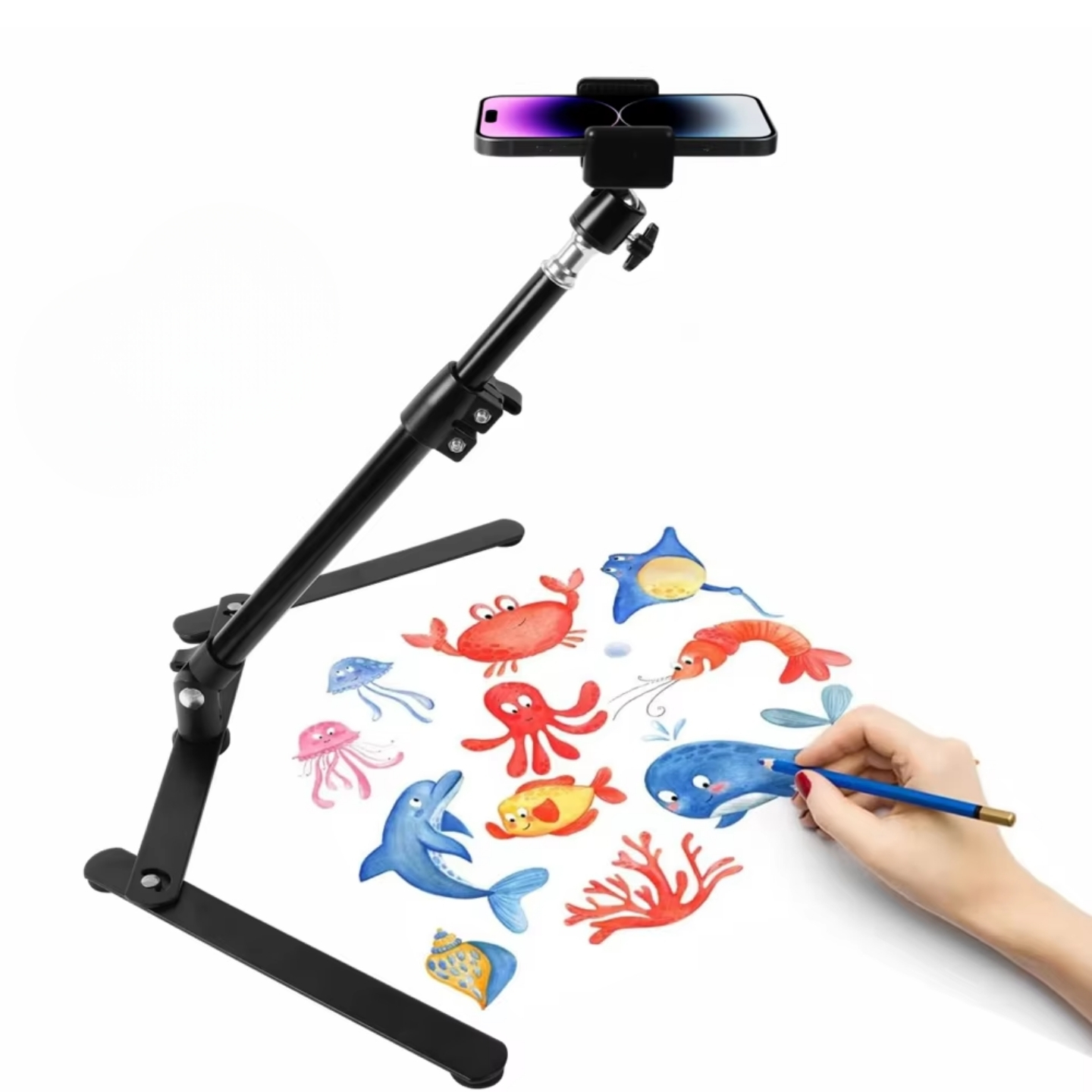 Tripode de Mesa Para Camara Celular Aro de Luz Aluminio — Genérico — imagen 1